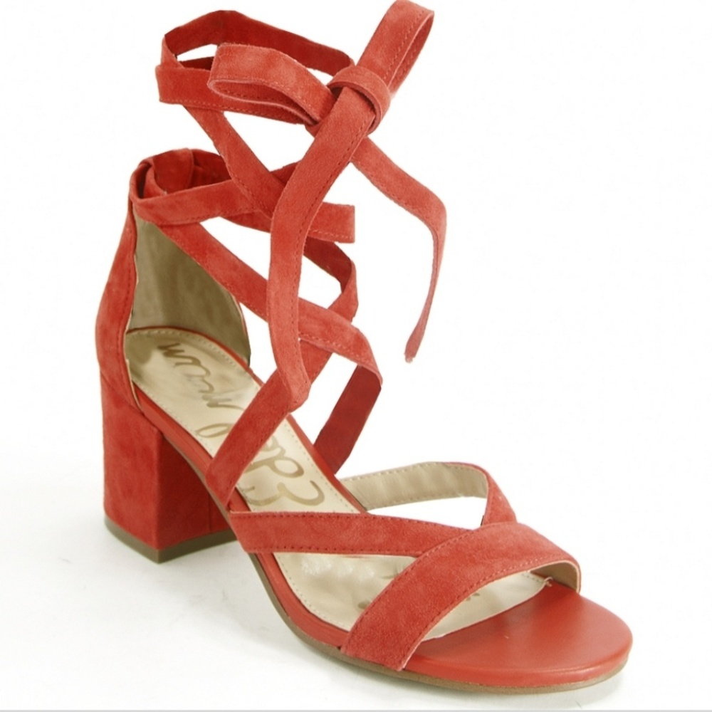 Sam Edelman red sheri ankle wrap in 6.5